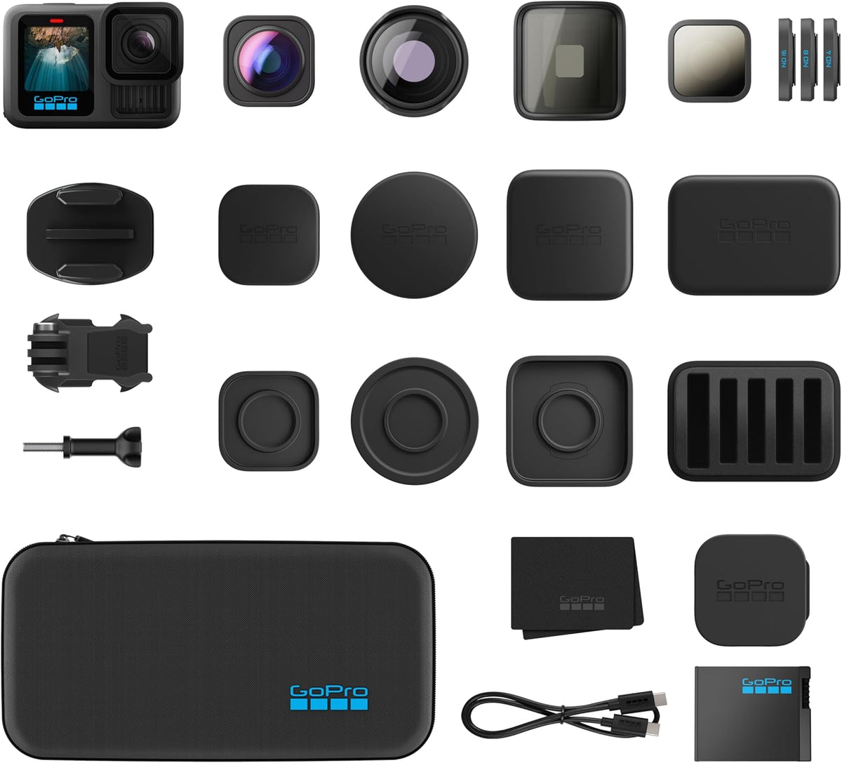 GoPro HERO13 Black mit Objektivkollektion der HB-Serie - 5,3K Actionkamera mit Makro und Ultraweitwinkel - 4 ND Filter und anamorphotisches Objektiv - Premium Gehäuse