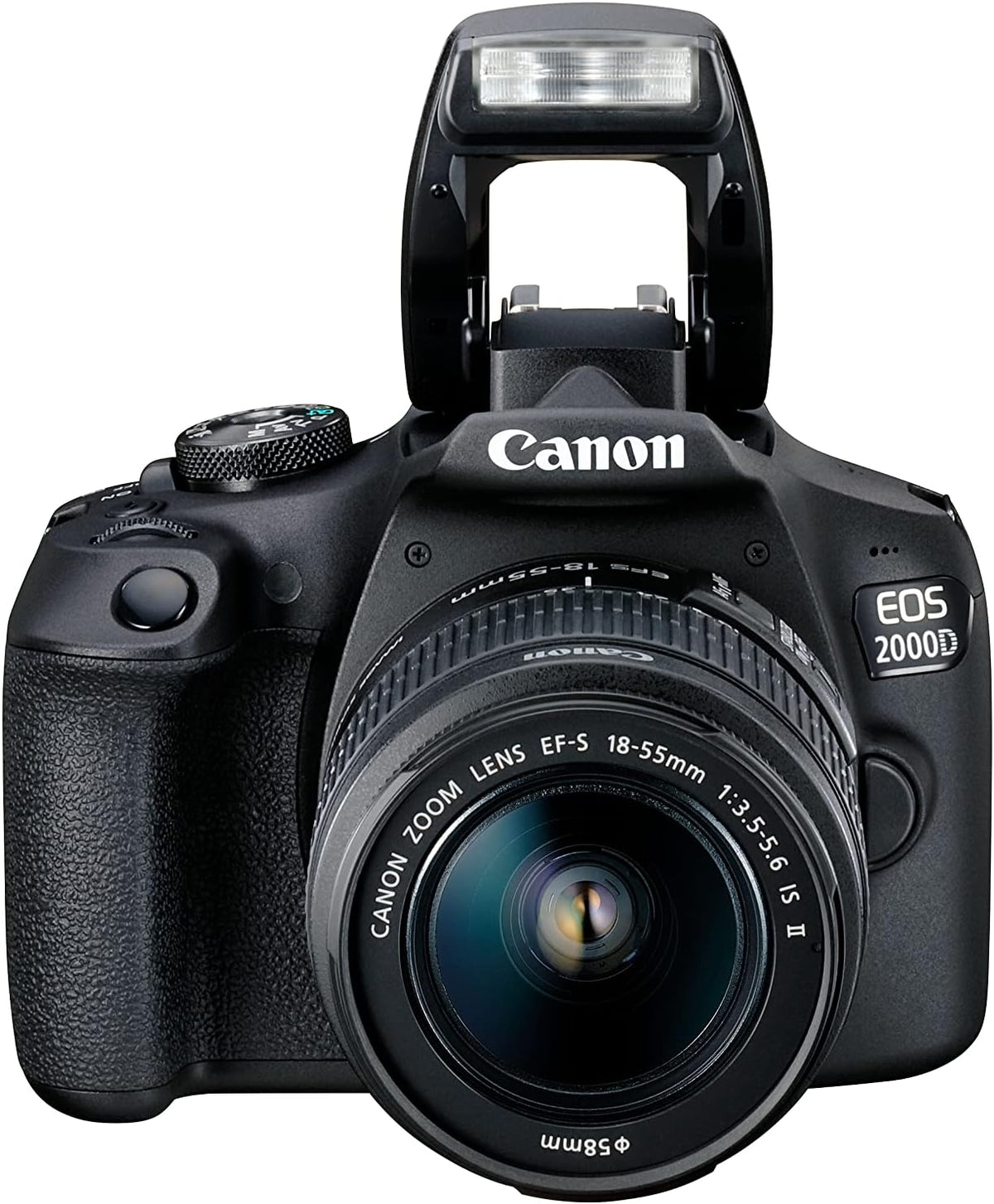 Canon EOS 2000D Spiegelreflexkamera - 24,1 MP APS-C CMOS Sensor und DIGIC 4 Plus - EF-S 18 bis 55 mm IS II Objektiv - Full HD Video und WLAN in Schwarz