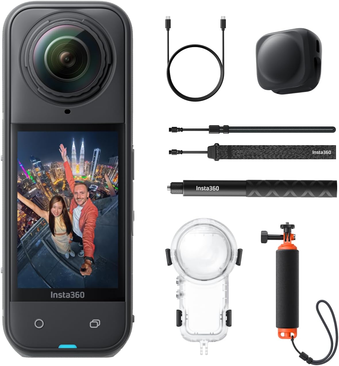 Insta360 X5 Unsichtbares Tauch Bundle - wasserdichte 8K 360 Grad Action Kamera - 3 Stunden Akku und Stabilisierung - Selfie Stick Effekt und KI Bearbeitung