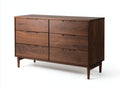 Kommode mit Schubladen - Holzwerkstoff 140x45x85 cm - Walnussfarbe - 6 Schubladen - Modernes Design