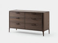 Kommode mit Schubladen aus Massivholz 150x45x85 cm - Dunkelbraun - 6 Schubladen - Modernes Design