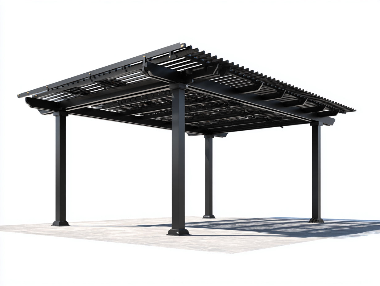 Pavillon Metall Schwarz 300x300x230 cm - Garten Pavillon Pergola Outdoor Modern Design