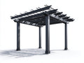 Pavillon Metall Anthrazit 400x300x230 cm moderne Pergola Garten mit Lamellendach Outdoor Terrasse