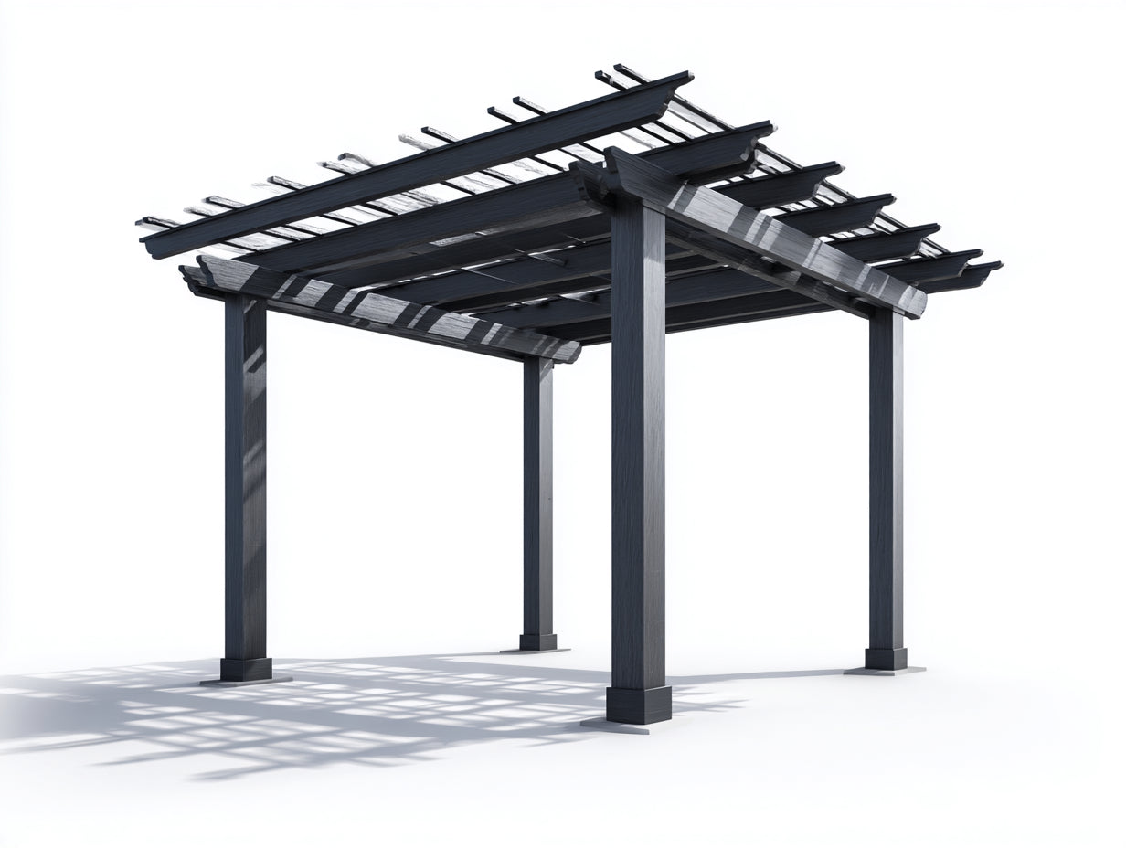 Pavillon Metall Anthrazit 400x300x230 cm moderne Pergola Garten mit Lamellendach Outdoor Terrasse