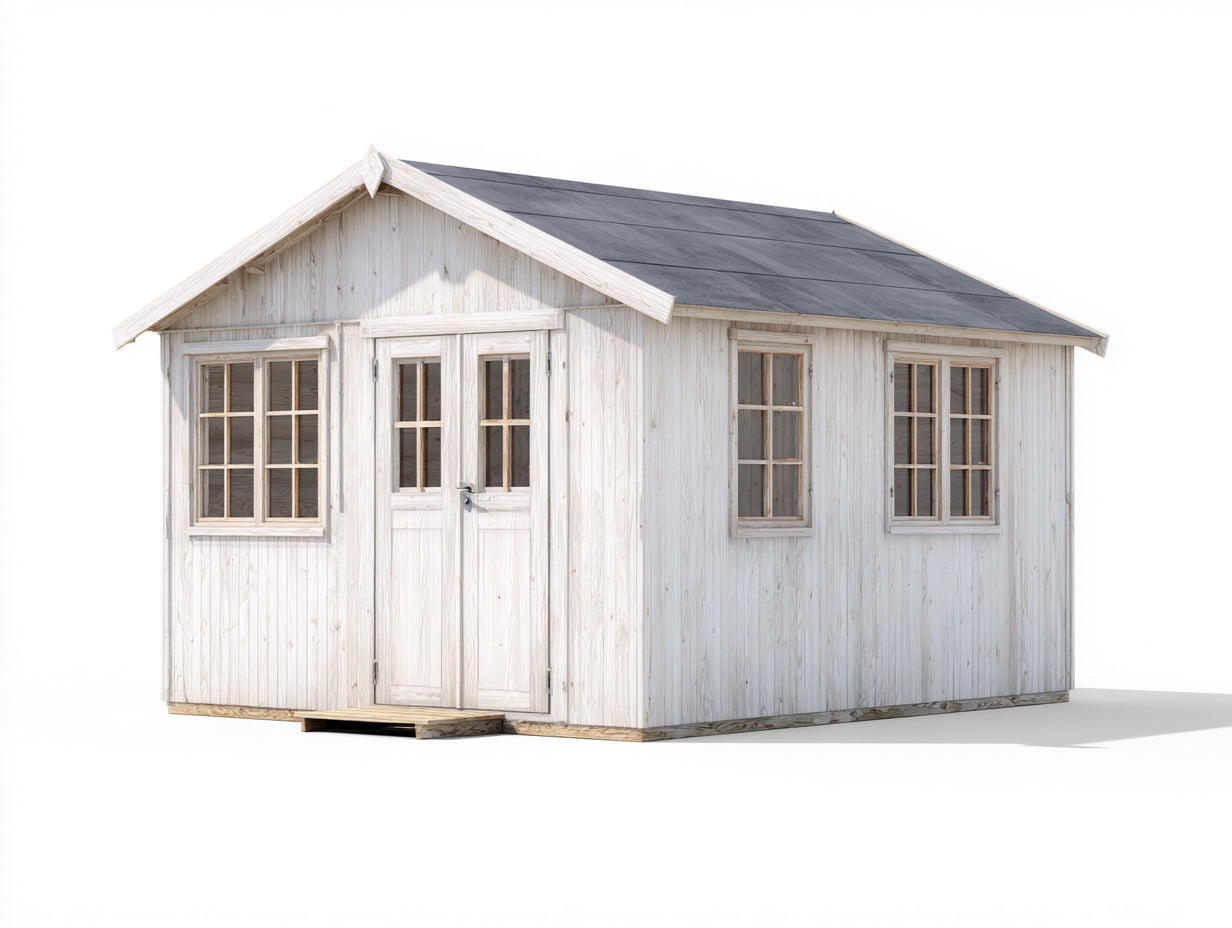 Gartenhäuser aus Holz 320x280x260 cm - Weiß - Satteldach - Modernes Design
