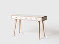Schreibtisch - Holzwerkstoff 120x50x76 cm - Weiß-Natur - 3 Schubladen - Skandinavisches Design