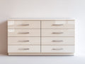 Kommode mit Schubladen - Holzwerkstoff 160x45x90 cm - Hochglanz Weiß - 8 Schubladen - Modernes Design