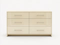 Kommode mit Schubladen Beige Hochglanz 160x45x85 cm - 6 Schubladen Wohnzimmer Schlafzimmer Stauraum Modern Minimalistisch