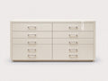 Kommode mit Schubladen Lack Hochglanz 180x45x80 cm Creme - Modernes Design Sideboard Wohnzimmer Schlafzimmer Stauraum 8 Schubladen